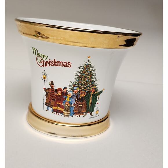 CHARLES WYSOCKI 2004 TELEFLORA MERRY CHRISTMAS PLANTER Vase - Picture 2 of 8